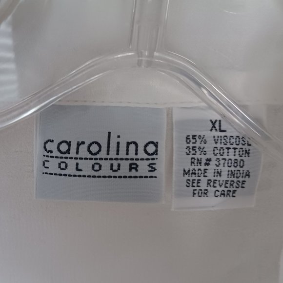 Carolina Colours White Floral Button Down Blouse Size XL - Picture 3 of 3